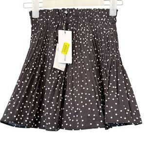 NWT Girls Mini Molly Polka Dot Pleated A-Line Pull On Brown White Skort Size 8/1
